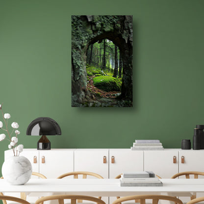 Doorkijkje naar een Mossig Bos acrylglas
