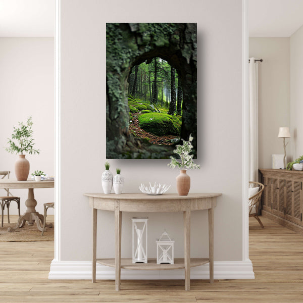 Doorkijkje naar een Mossig Bos acrylglas