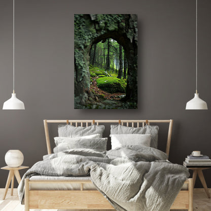 Doorkijkje naar een Mossig Bos acrylglas