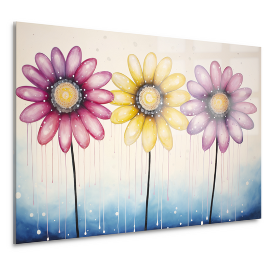 Blauwe bloemen op witte achtergrond acrylglas