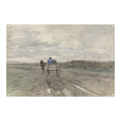 Boerenkar op een landweg - Anton Mauve tuinposter