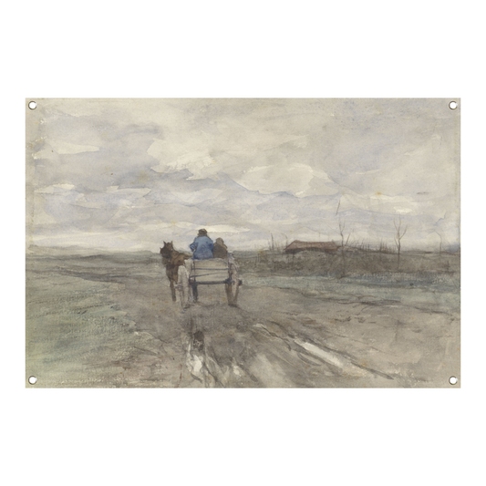 Boerenkar op een landweg - Anton Mauve tuinposter