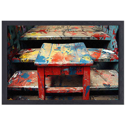 Piet Mondriaan Abstract Trap canvas met baklijst