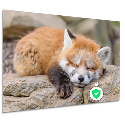 Ontspannende Rode Vos in Natuurlijke Habitat poster