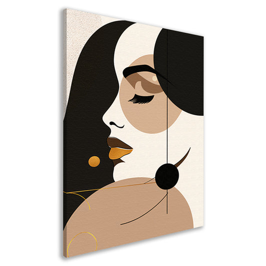 Abstracte Vrouwelijke Elegantie in Monochroom Goud canvas