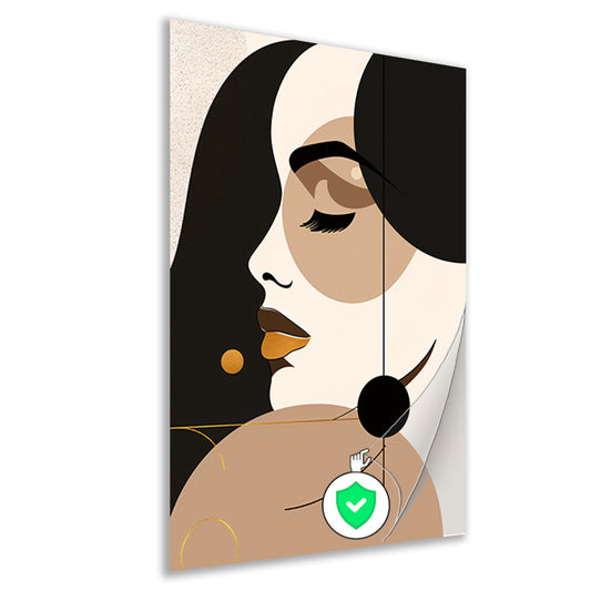 Abstracte Vrouwelijke Elegantie in Monochroom Goud poster