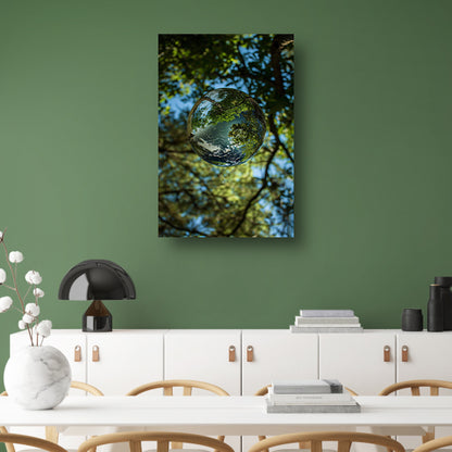 Glazen bol met bomen reflectie canvas