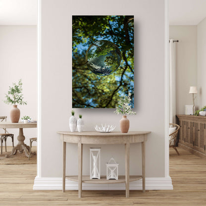 Glazen bol met bomen reflectie canvas