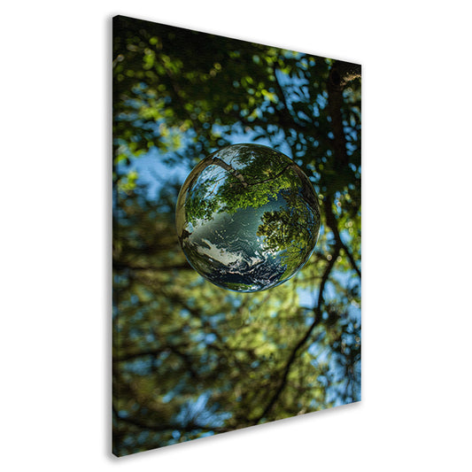 Glazen bol met bomen reflectie canvas