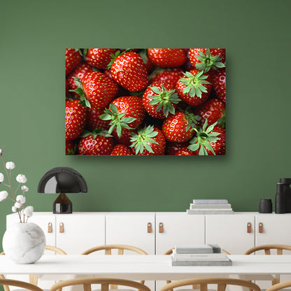 Schaal vol aardbeien canvas
