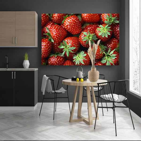Schaal vol aardbeien canvas