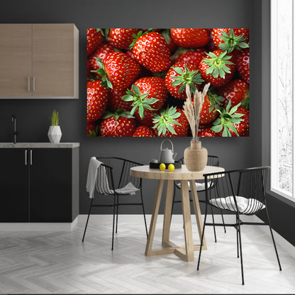 Schaal vol aardbeien canvas