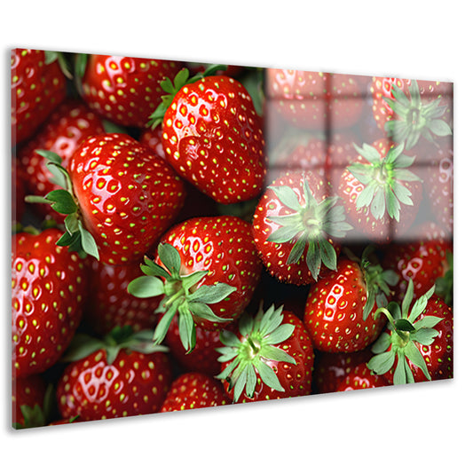 Schaal vol aardbeien acrylglas
