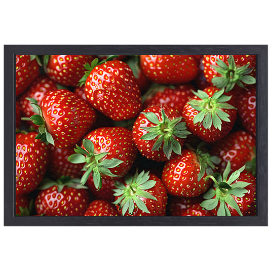 Schaal vol aardbeien canvas met baklijst