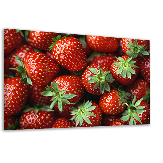 Schaal vol aardbeien canvas