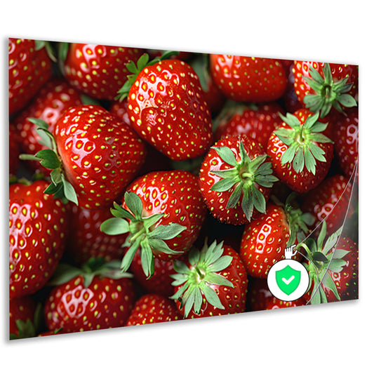 Schaal vol aardbeien poster