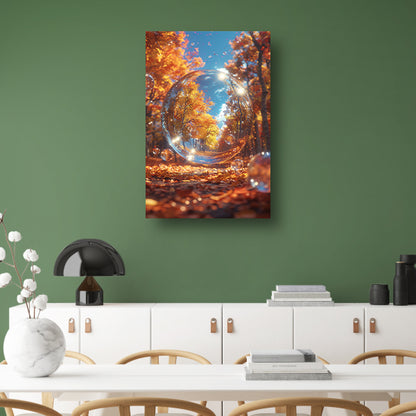 Herfstbol met Bomen in Bos poster