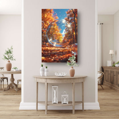 Herfstbol met Bomen in Bos poster