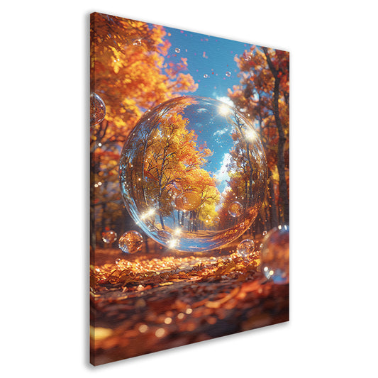 Herfstbol met Bomen in Bos canvas