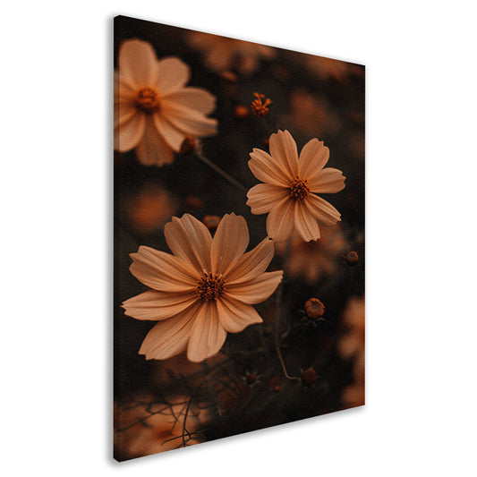 Close-up van bruine bloemen in de schemering canvas