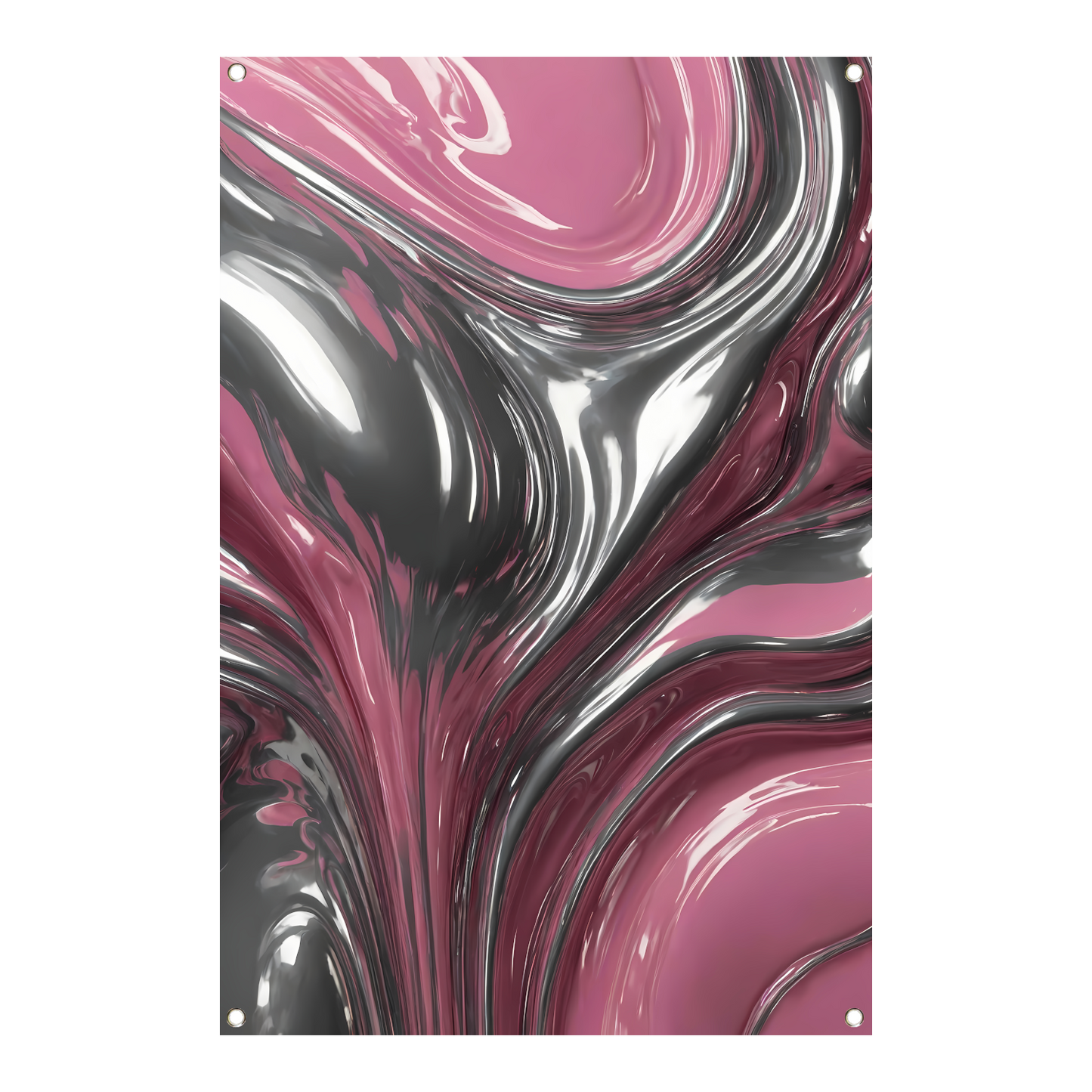 Reflectie van zilver en roze in abstractie tuinposter