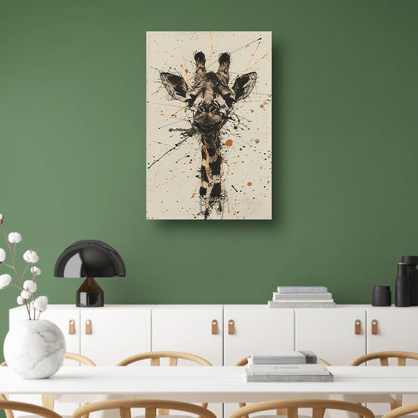 Dynamisch abstracte giraffe kunstwerk met spatten poster