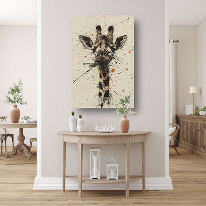 Dynamisch abstracte giraffe kunstwerk met spatten poster