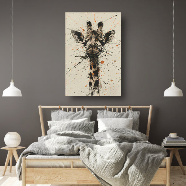 Dynamisch abstracte giraffe kunstwerk met spatten poster