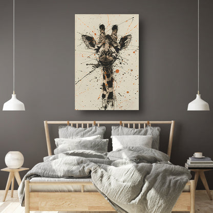 Dynamisch abstracte giraffe kunstwerk met spatten poster