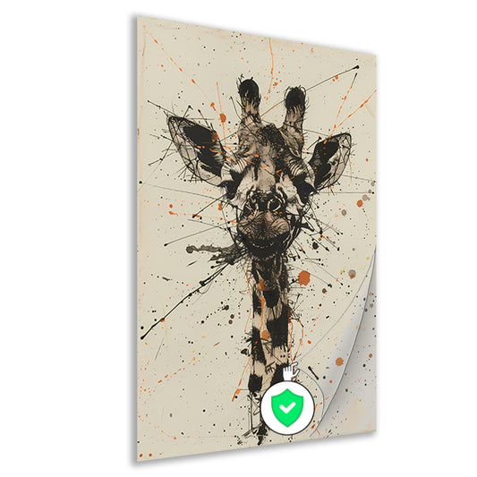 Dynamisch abstracte giraffe kunstwerk met spatten poster