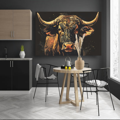 Majestueuze stier in klassieke kunststijlen canvas