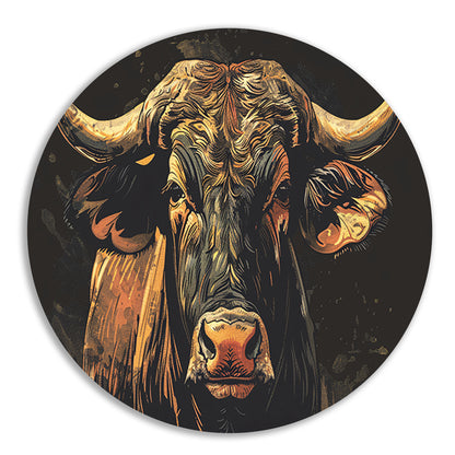 Majestueuze stier in klassieke kunststijlen forex muurcirkel