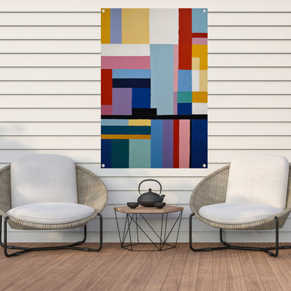 Abstracte Dans van Geometrie en Kleur tuinposter