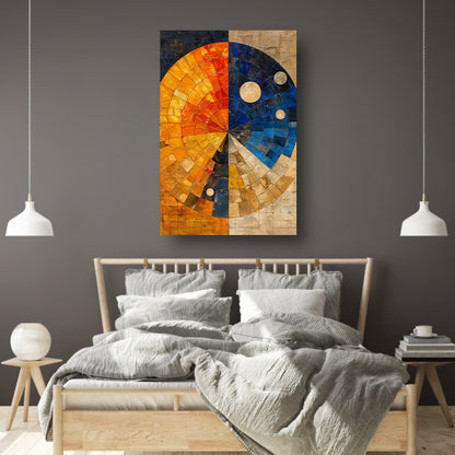Abstract cirkel met rechthoeken canvas
