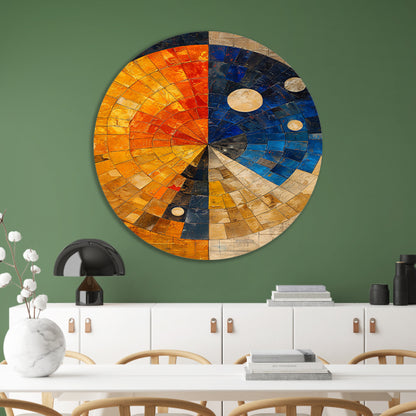 Abstract cirkel met rechthoeken aluminium muurcirkel