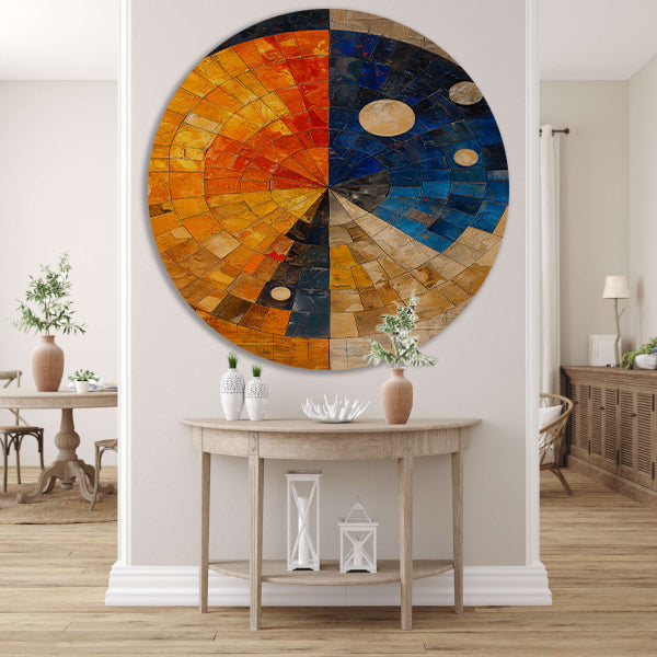 Abstract cirkel met rechthoeken forex muurcirkel