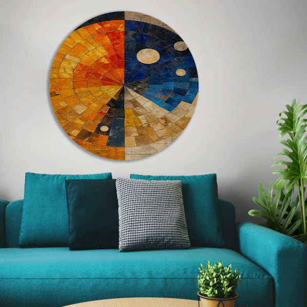 Abstract cirkel met rechthoeken forex muurcirkel