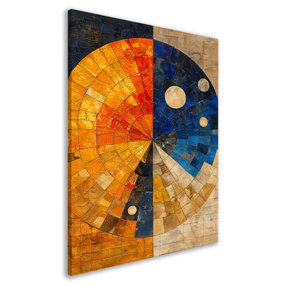 Abstract cirkel met rechthoeken canvas