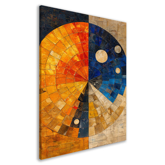 Abstract cirkel met rechthoeken canvas