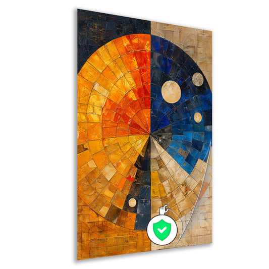 Abstract cirkel met rechthoeken poster