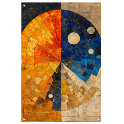 Abstract cirkel met rechthoeken tuinposter