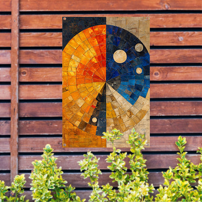 Abstract cirkel met rechthoeken tuinposter
