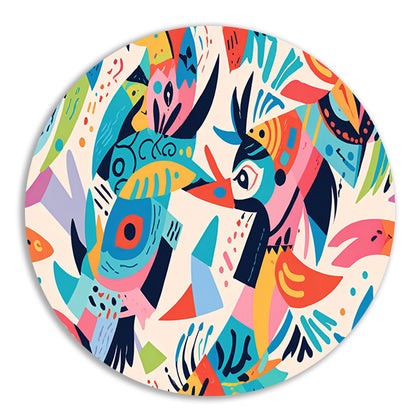 Abstracte kleurrijke dieren in moderne kunst forex muurcirkel