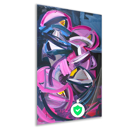 Dynamisch abstract schilderij met levendige kleuren poster