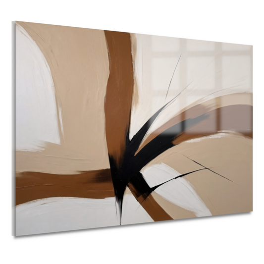 Abstracte aardetinten met dynamische lijnen acrylglas