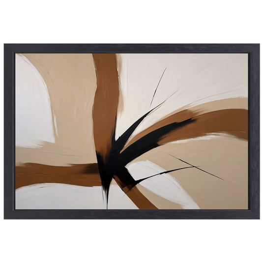 Abstracte aardetinten met dynamische lijnen canvas met baklijst
