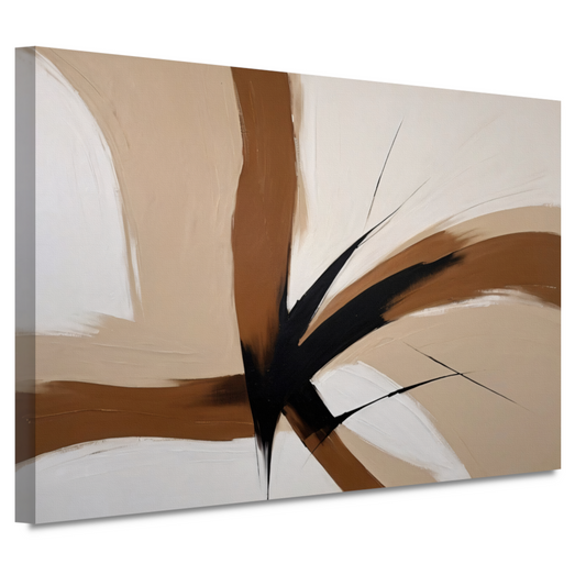 Abstracte aardetinten met dynamische lijnen canvas