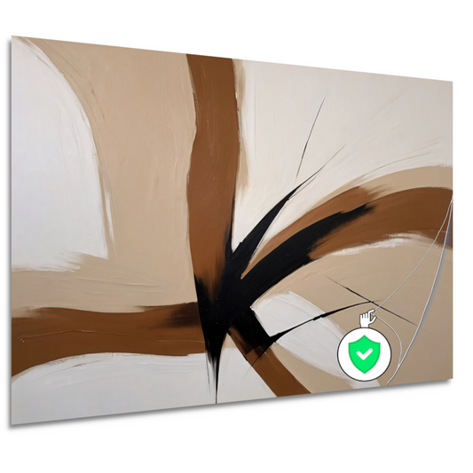 Abstracte aardetinten met dynamische lijnen poster