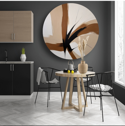 Abstracte aardetinten met dynamische lijnen forex muurcirkel