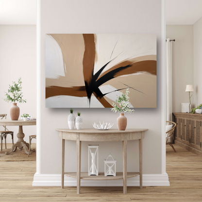 Abstracte aardetinten met dynamische lijnen poster